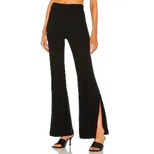 NWT Revolve Line & Dot Ratha Knit Pant w/Slit Black Sz XS Flare Leg Bell Bottom